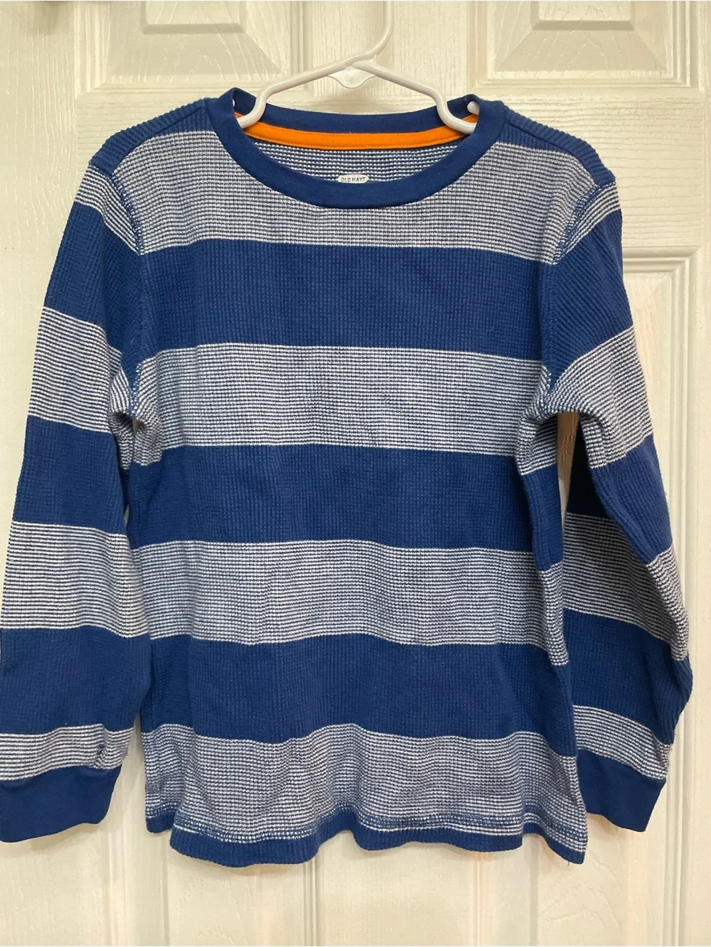 Old Navy Blue & White Striped Long-Sleeve Tee